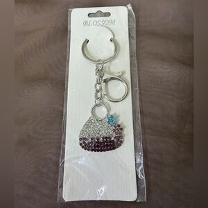 Silver and Purple Keychain